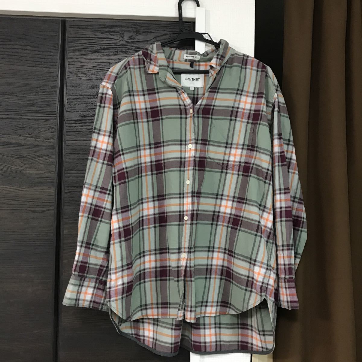 ニコアンドniko andチェック秋冬物ゆったりシャツregular shirtサイズ4着丈75身幅57