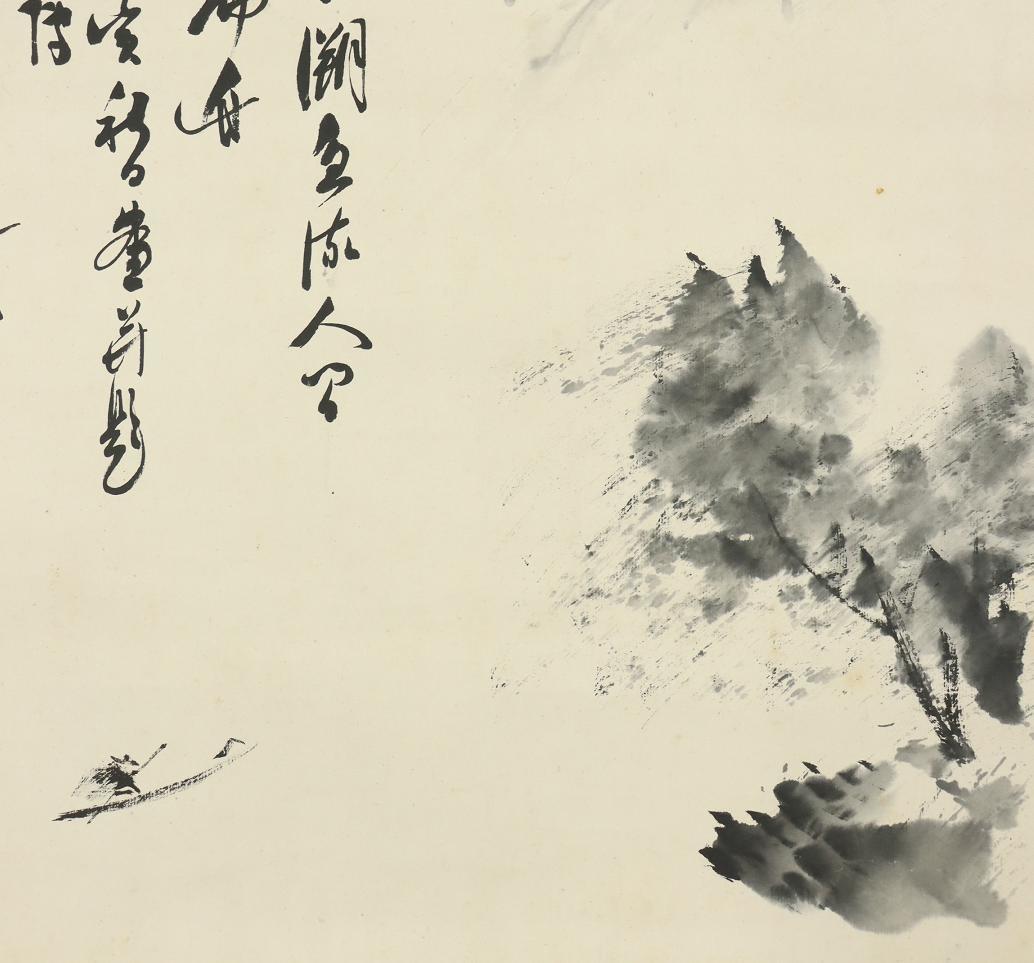 真作】◇田能村直入◇水墨山水◇明治35年◇肉筆◇紙本◇掛軸◇m261