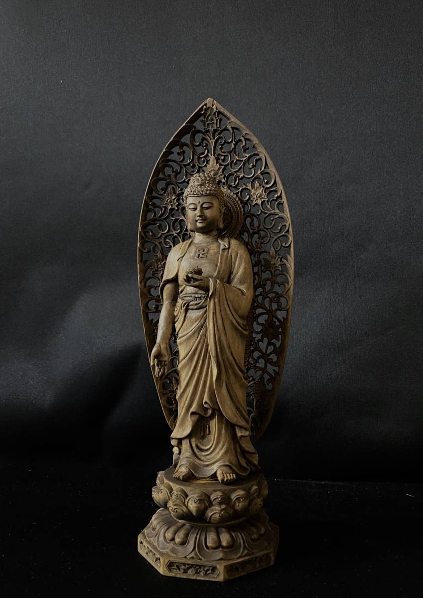 仏教工芸品 総柘植材 時代彫刻 古美術 木彫仏教 精密彫刻 仏師で仕上げ