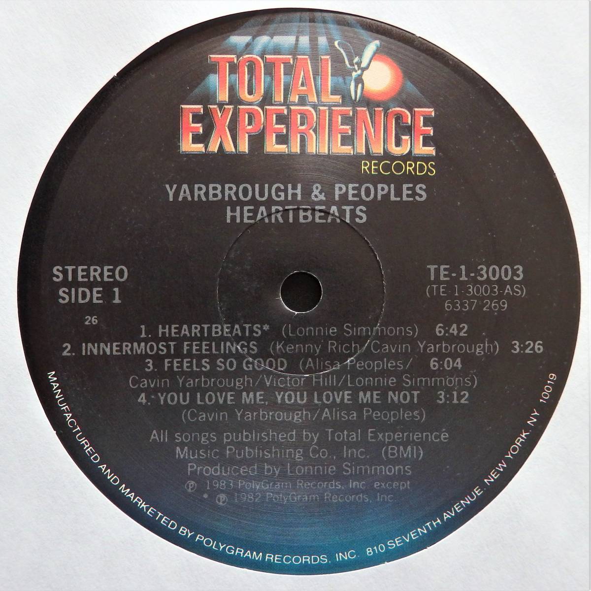 【USオリジナル盤/1983年ソウル＆ディスコ良盤】YARBROUGH & PEOPLES / Heartbeats_※白スリーヴは撮影用です