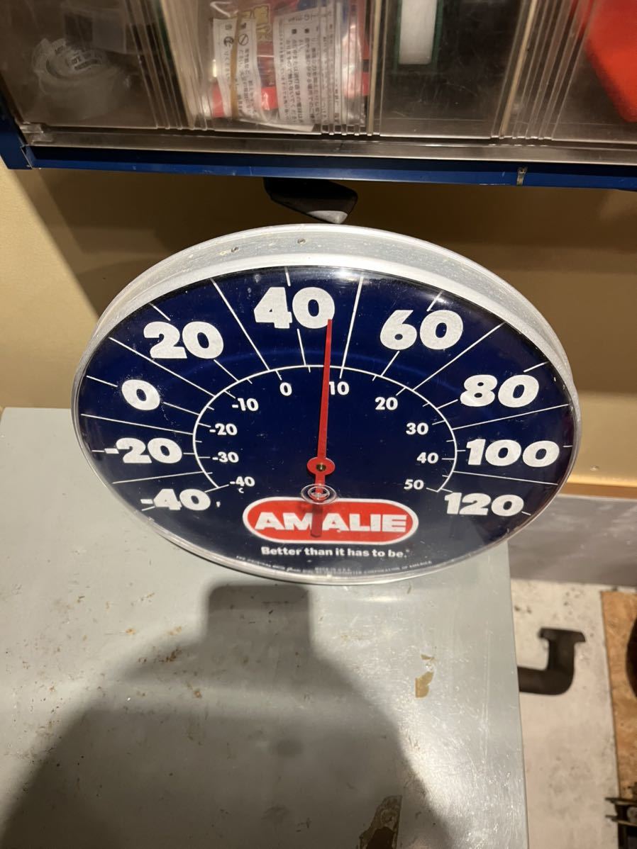 ヴィンテージ 壁掛け温度計 AMALIE OIL CO. アマリーオイルカンパニー 60's70'sガレージ hotrod chopper OHIO thermometer Co. Made in USA_画像7