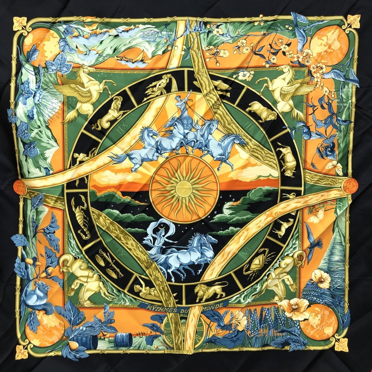 Hermes エルメス カレ90 RYTHMES DU MONDE 世界のリズム-