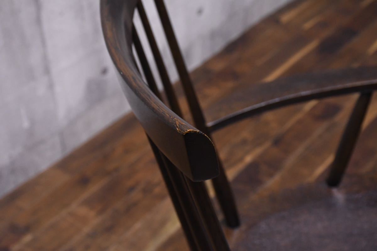 AKC189 KASHIWA 柏木工 コムバック アームチェア OD12 オーク 無垢材 DB色 ダイニングチェア 飛騨の家具 カシワ 食卓椅子 ウィンザーチェア_画像7