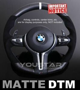 DTM マット カーボン アルカンターラ ホワイト M スポーツ ステアリングホイール BMW M2 M3 M4 X5M X6M 高品質 高光沢仕上げ HND084