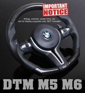 DTM カーボン スムース レザー ステアリングホイール BMW F10 F12 F06 F07 M5 M6 高品質 高光沢仕上げ HND046