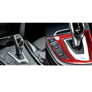 1X レッド カーボンファイバー ギアシフト パネル インテリア トリム BMW 3シリーズ F30 2013-2019 WSP025_画像9