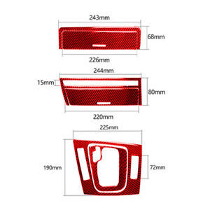 6X レッド カーボンファイバー ギアシフト CONSOLE インテリア トリム BMW 3シリーズ E46 1998-2005 WSP106_画像3