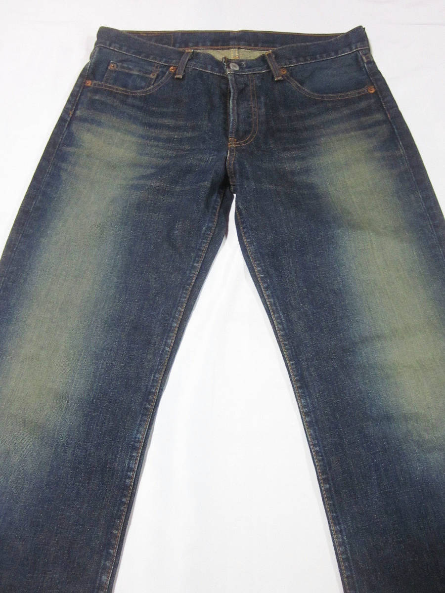 送料無料!!　濃紺　良品　Levis　リーバイス　522　522-03　ユーズド加工　デニムパンツ　ジーンズ　インディゴ　33　W約83CM　日本製