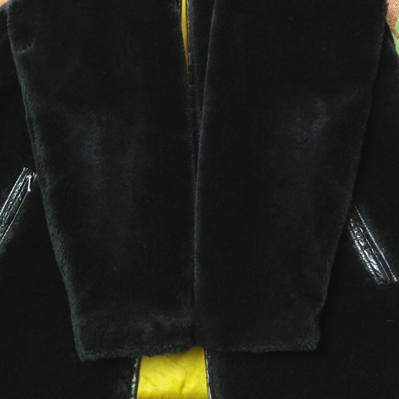 黒 フェイクファー 【Sears Oakbrook】 60s Black Faux Fur Coat/ 60年代 コート フェイクムートン ボア フリース TALON ビンテージ 50s70s_画像4