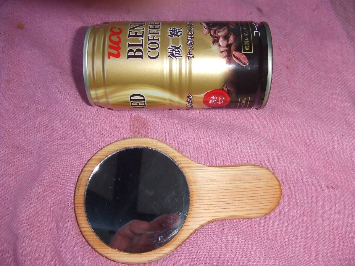 新作 ④味の手作り木製（木目に綺麗な針葉樹）手鏡 商品细节 | 雅虎