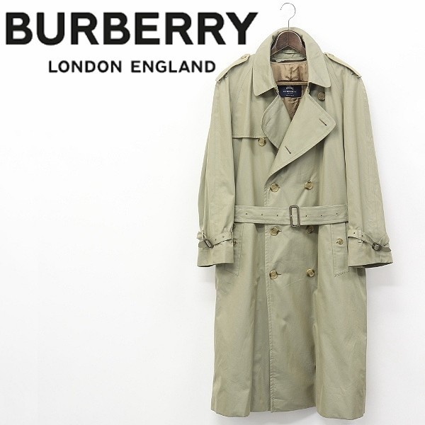 国内正規品◆BURBERRY LONDON/バーバリーロンドン 裏地ノバチェック柄 ウールライナー付 トレンチ コート ライトカーキ L