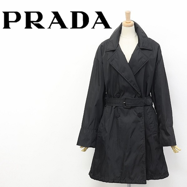 ◇PRADA/プラダ オーバーシルエット 中綿入り ナイロン ベルテッド