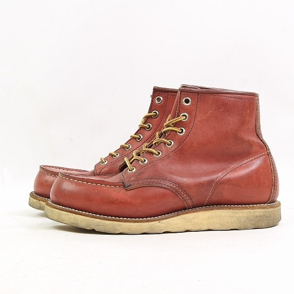 96年製◆RED WING/レッドウィング 875 半円犬タグ アイリッシュセッター レザー ブーツ 赤茶 6_画像4