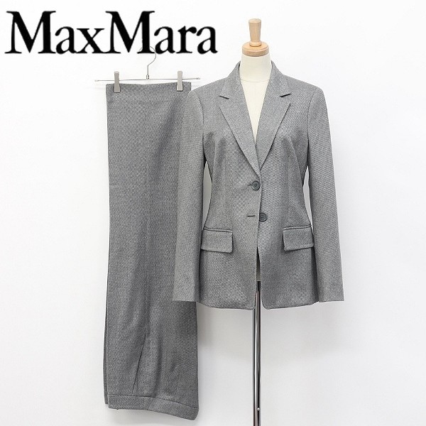 売り出し割引 白タグ◆Max Mara/マックスマーラ 2釦 ジャケット＆パンツ スーツ セットアップ グレー 38/36