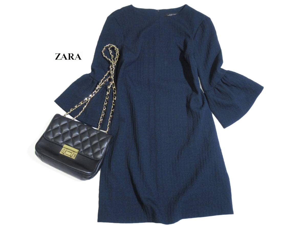 ザラ ZARA 大人可愛い☆ フレアースリーブ ミニ ワンピース xs_画像1