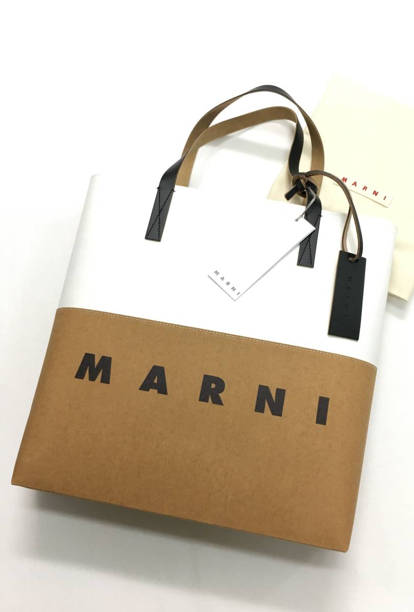 新品 MARNI ロゴ セルロース トート ショッピング バッグ マルニ friar.ca