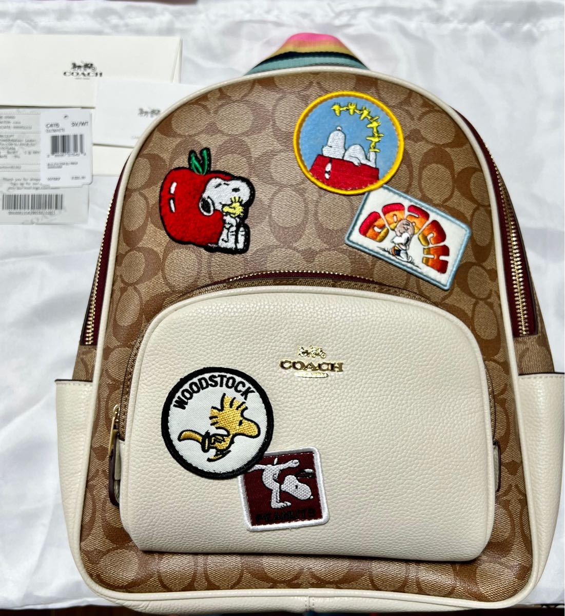 最短発送☆COACH コーチ スヌーピー コラボ ワッペン リュック バックパック☆
