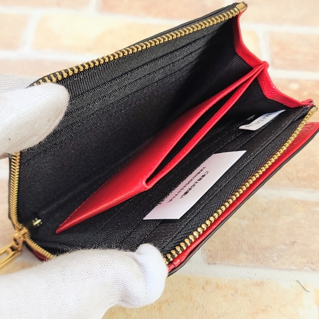 未使用 マットクロコダイルレザー 折財布 ブラック クロコ 財布 小ぶり_画像5