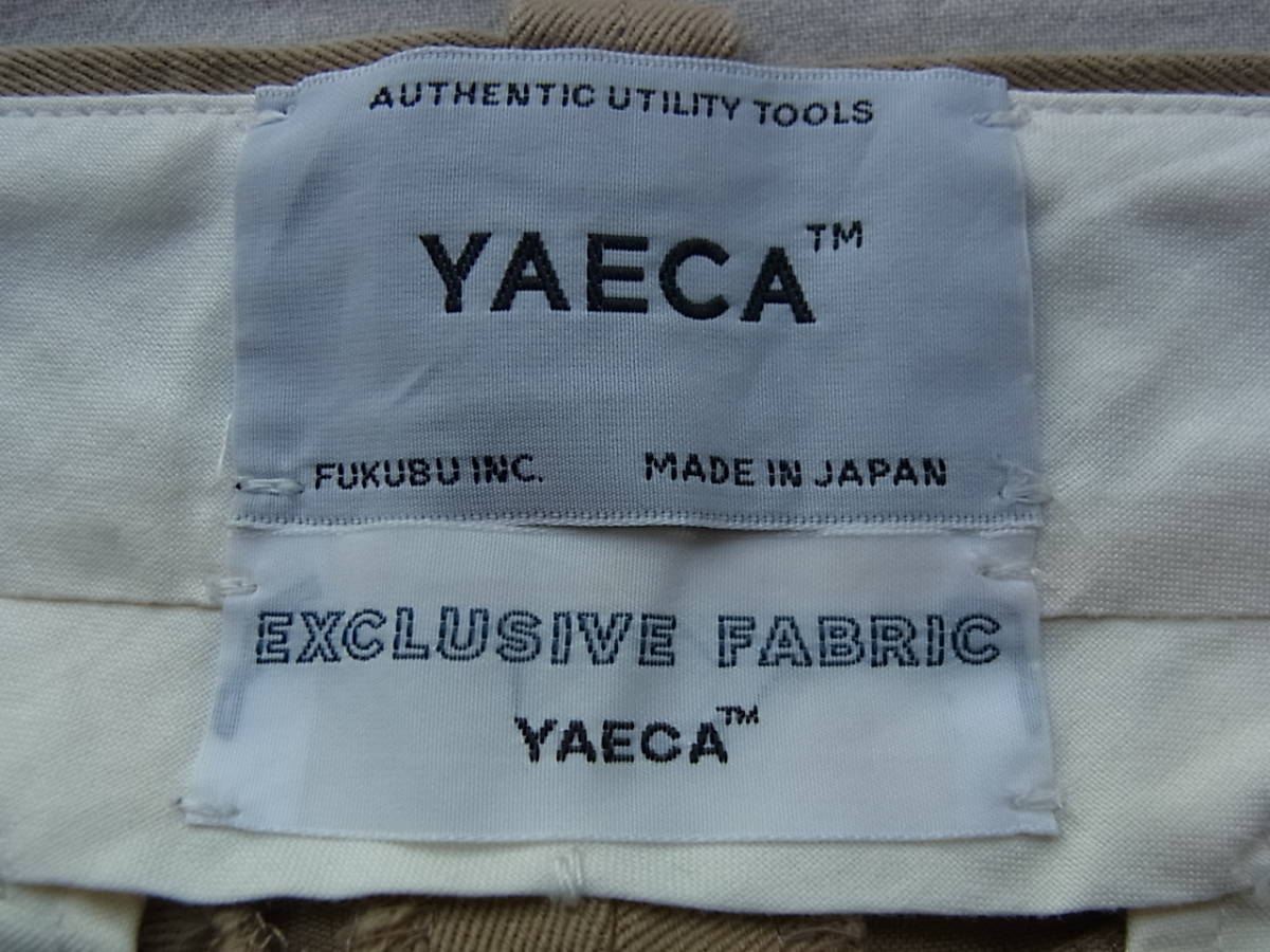 YAECA ヤエカ ワイドテーパード チノパンツ サイズ S 日本製 ベージュ 型番13643