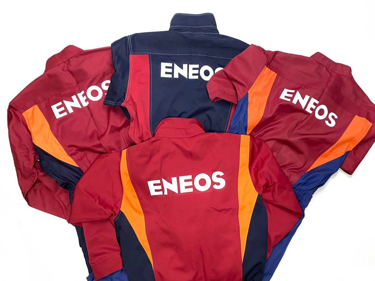 B/ 良品 ENEOS エネオス つなぎ ジャケット 4点セット SIZE:長袖 L 半袖 LL_画像2
