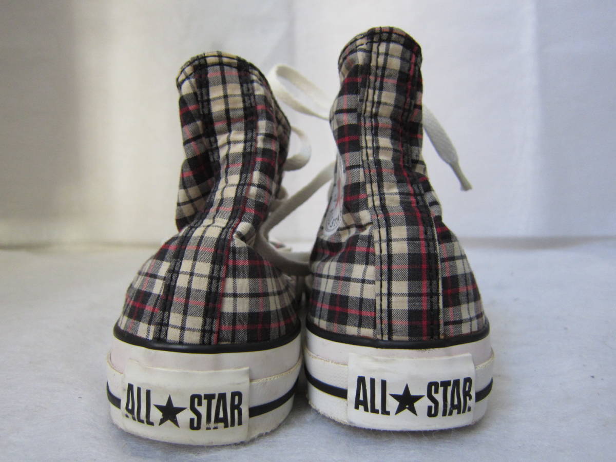 CONVERSE ALLSTAR HI（コーンバース オールスターハイ）　黒白赤チェック柄　4 (約23㎝)　　ok2112A_画像4