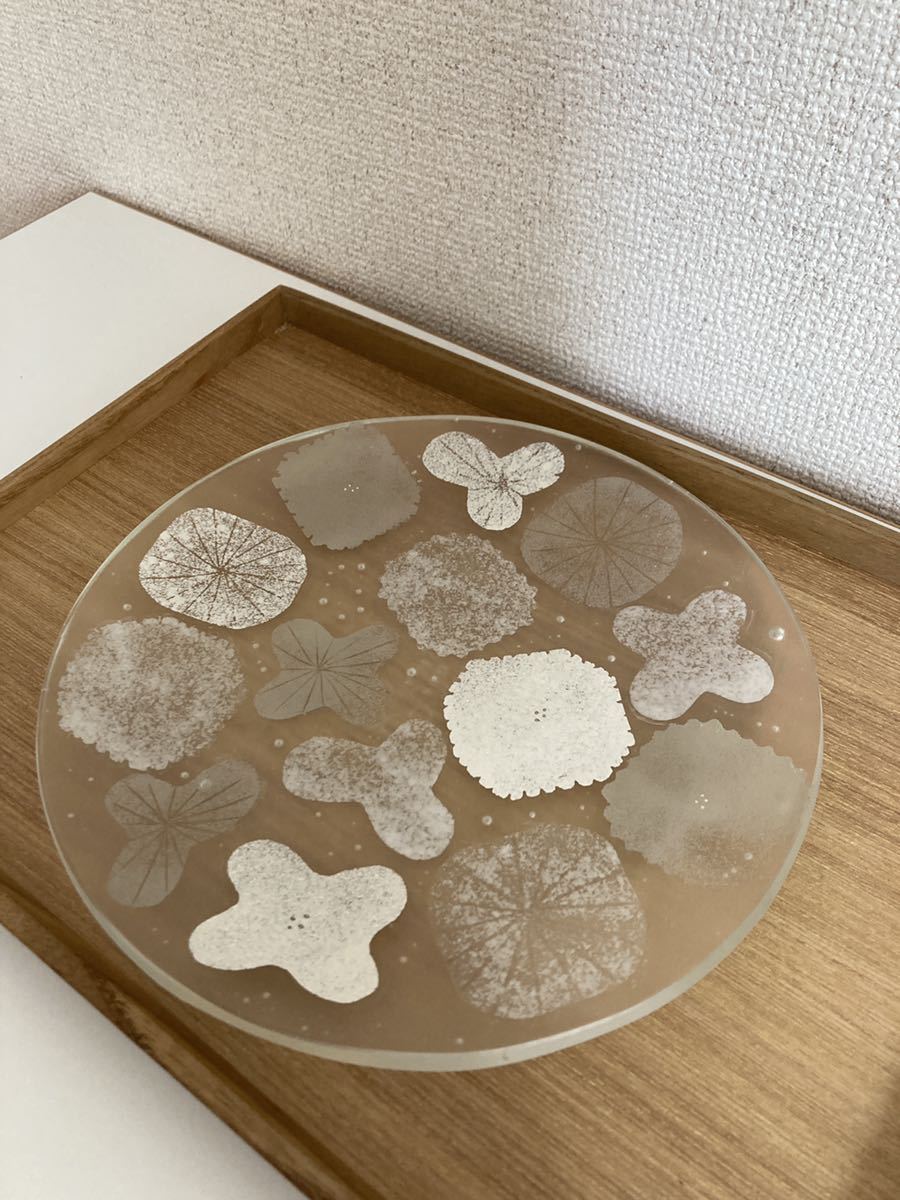 八木麻子 bouquet ブーケ ガラス プレート 皿 食器 作家 キッチン/食器