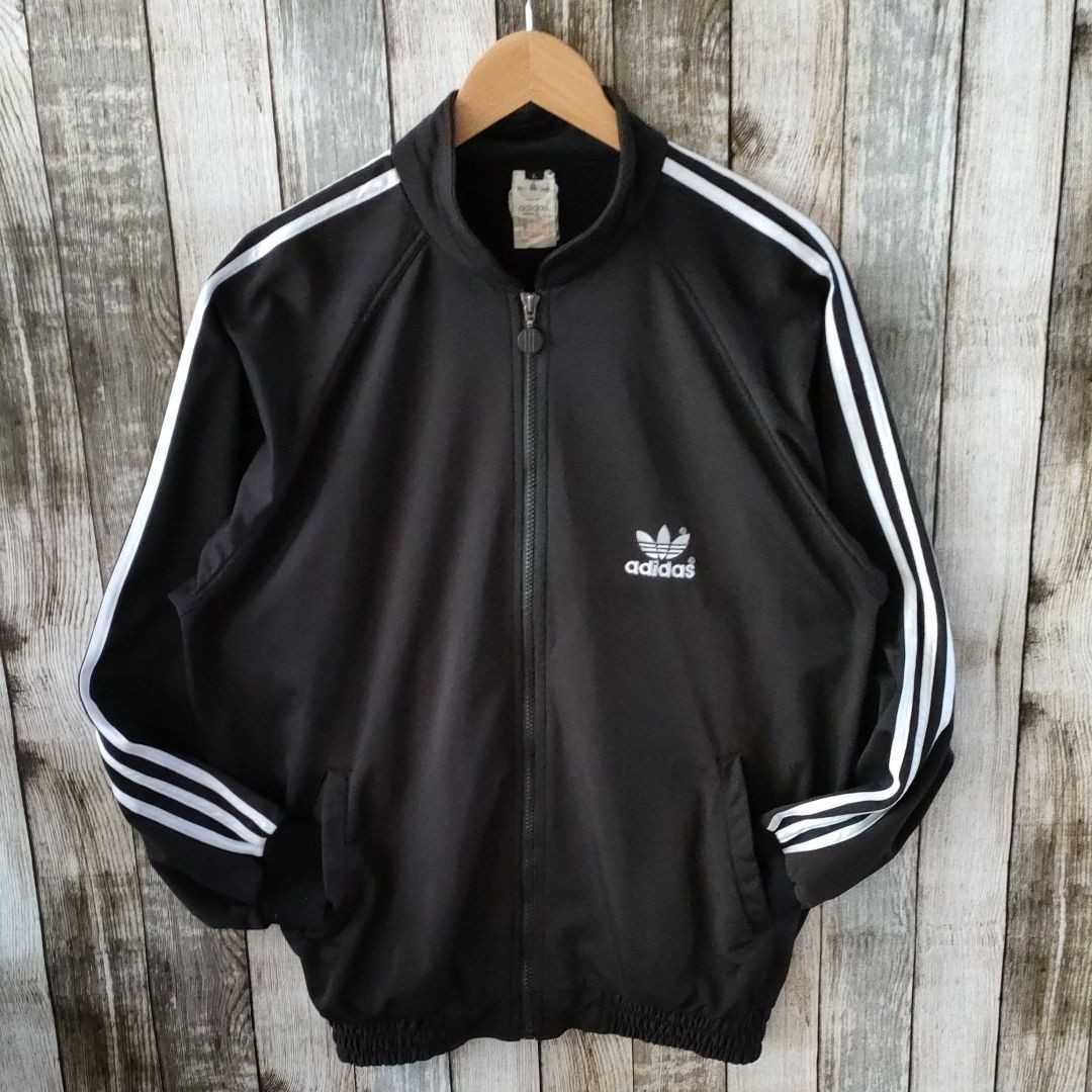 USA Lサイズ adidas アディダス 80s 90sトラックジャケット 黒 ビッグ 