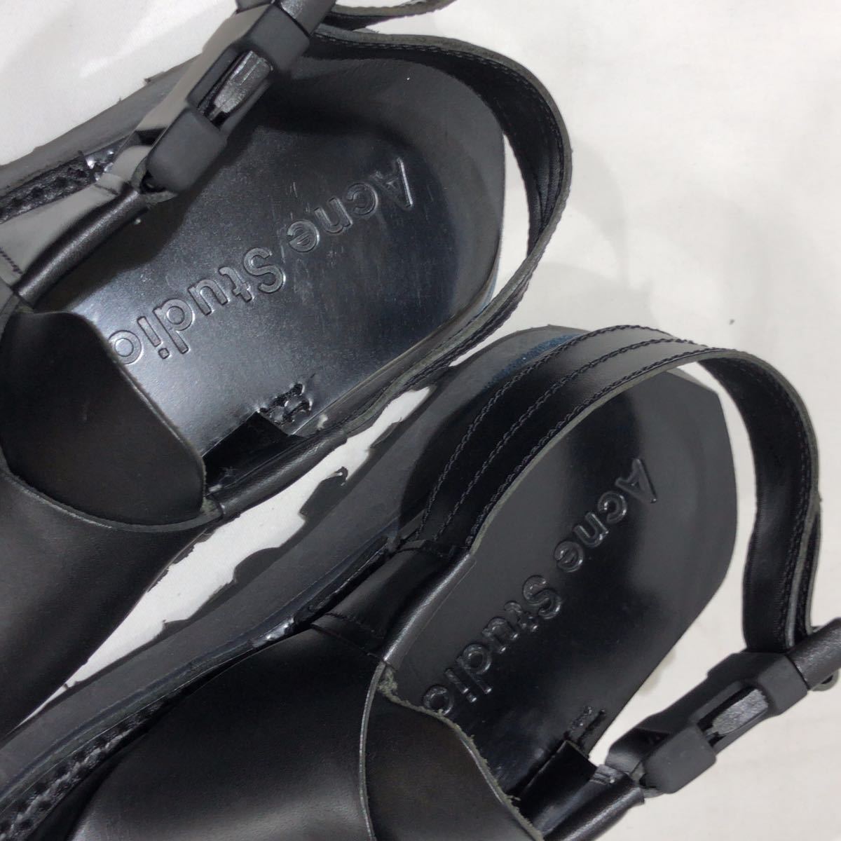 Yahoo!オークション - 【Acne Studios】クロスオーバーレザーサンダル
