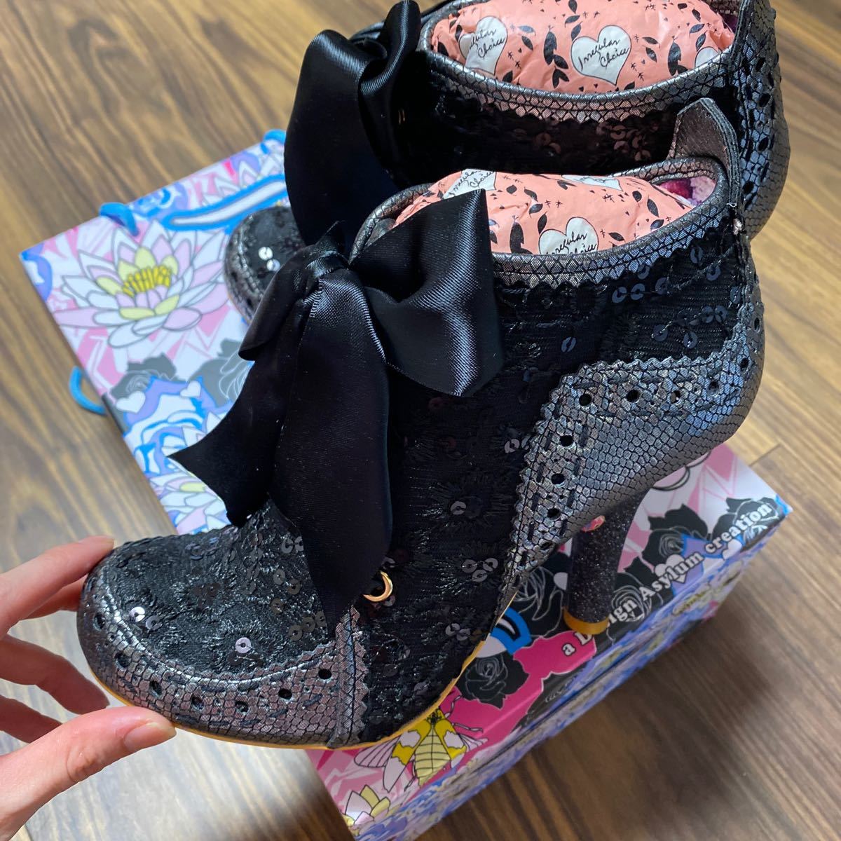 IrregularChoice イレギュラーチョイス　24.0 ショートブーツ　ヒール　編み上げブーツ　新品