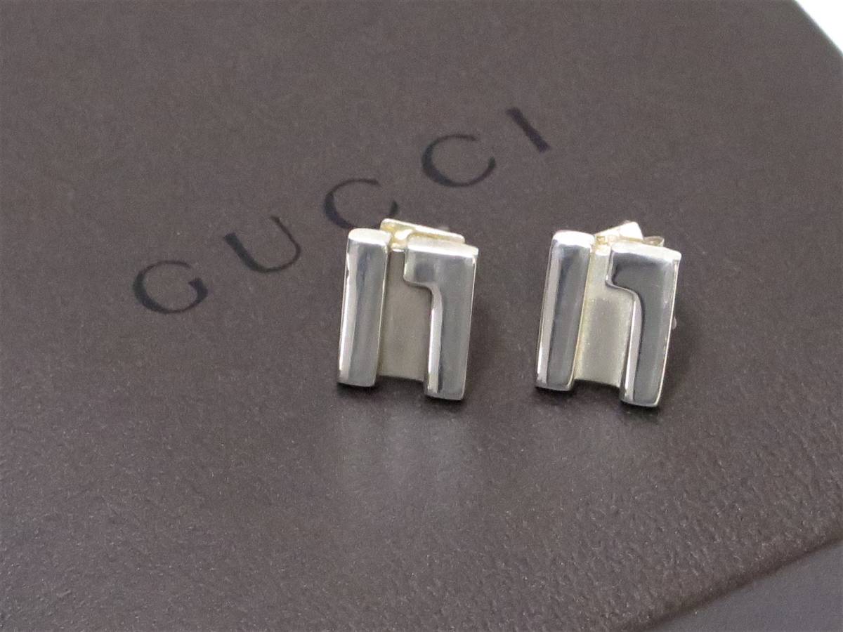 グッチ　Gロゴ　ピアス　シルバー925　GUCCI　18641022_画像1