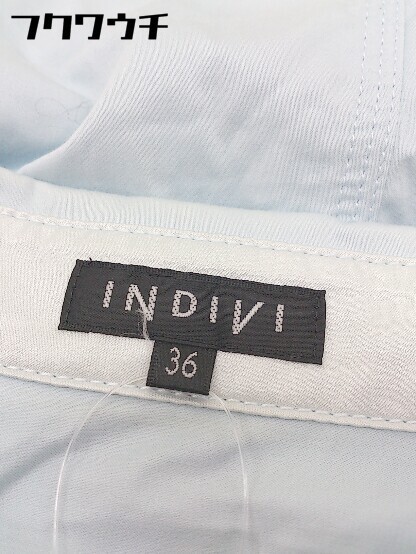 INDIVI インディヴィ 七分袖 ミニ ワンピース サイズ36 ライトブルー