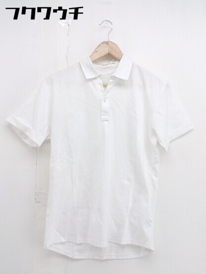 ◇ EDIFICE エディフィス リネン混 半袖 ポロシャツ サイズ M ホワイト メンズ