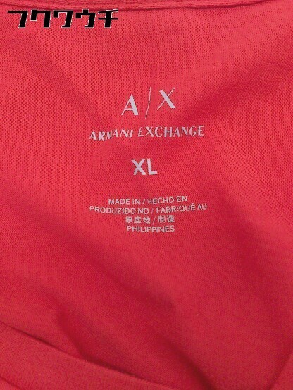 ◇ AX ARMANI EXCHANGE アルマーニ エクスチェンジ プリント Vネック 半袖 Tシャツ カットソー サイズXL レッド メンズ_画像4