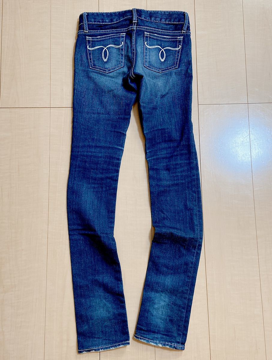 週末限定大幅値下げ moussy vintage jeans ストレートデニム 裾ダメージ加工 ストレッチ パンツ マウジー ヴィンテージ ジーンズ 試着のみ