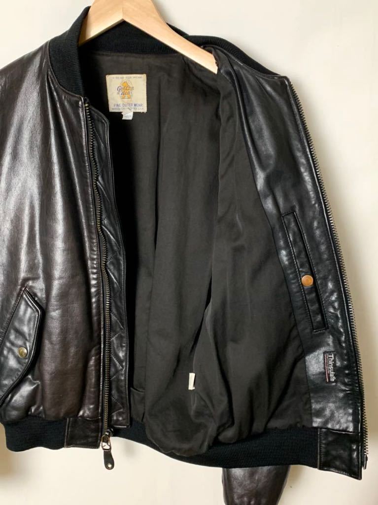Yahoo!オークション - 80s GOLDEN BEARレザー MA-1 USA製 Yahoo!オークション - 80s GOLDEN BEARレザー MA-1 USA製