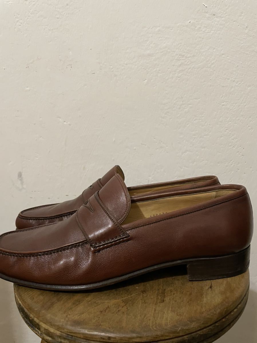 希少 1867年ミラノ創業 乗馬用ブーツメーカー イタリア製 タニノクリスチー TANINO CRISCI モカ縫いローファー 10ハーフ ジョンロブ