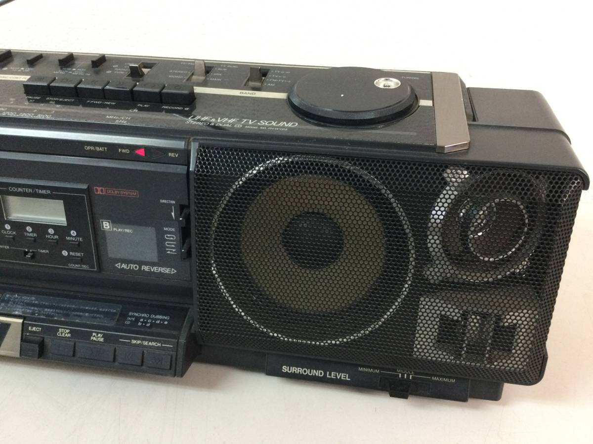  rare!SANYO Sanyo Electric stereo dual PH-WCD3 double cassette CD AM/FM radio-cassette Showa Retro Junk 
