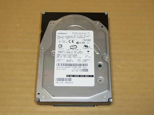 ■DELL/HGST HUS151436VL3800 Ultra320 SCSI SCA 15K 36G HDD ② (SH273)_画像1
