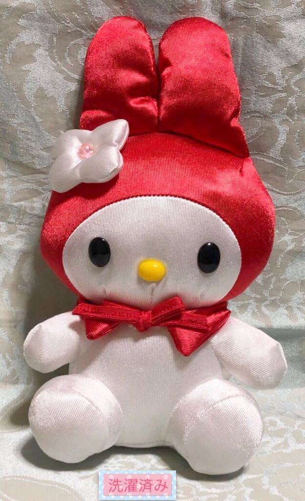 1999 光沢のある生地 マイメロディ ぬいぐるみ 赤頭巾 ストレッチサテン My Melody サンリオ レトロ 赤ずきんちゃん ※洗濯済み_画像1