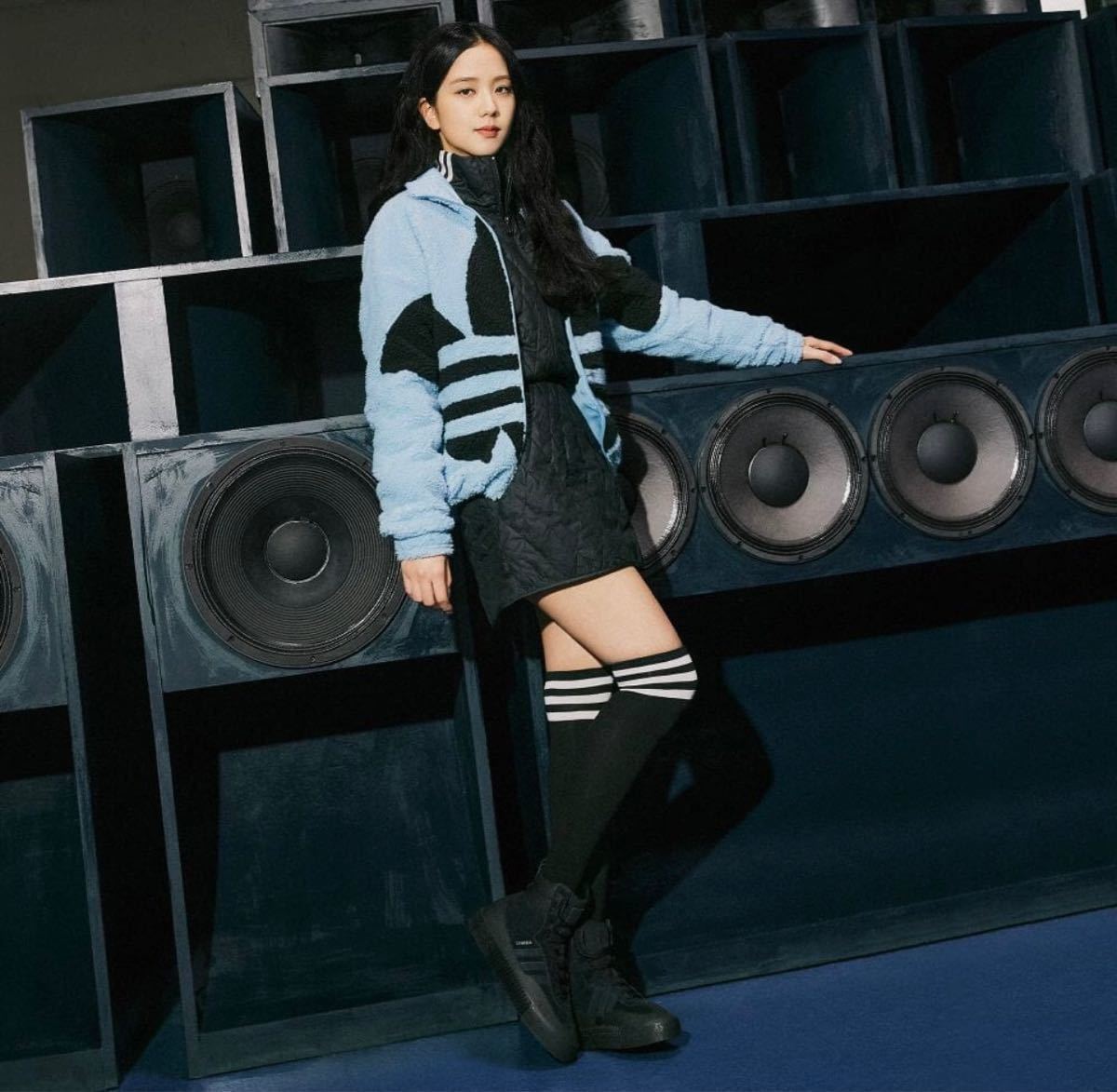 新品 BLACKPINK JISOO 着用商品 シェルパ ジャケット adidas Originals アディダス　O XL