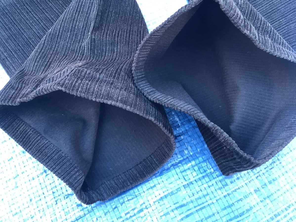 70s Gaminerie コーディロイパンツ　黒系　スラックス パンタロン　ブーツカット　日本製　ビンテージ　70cm ズボン ブラック
