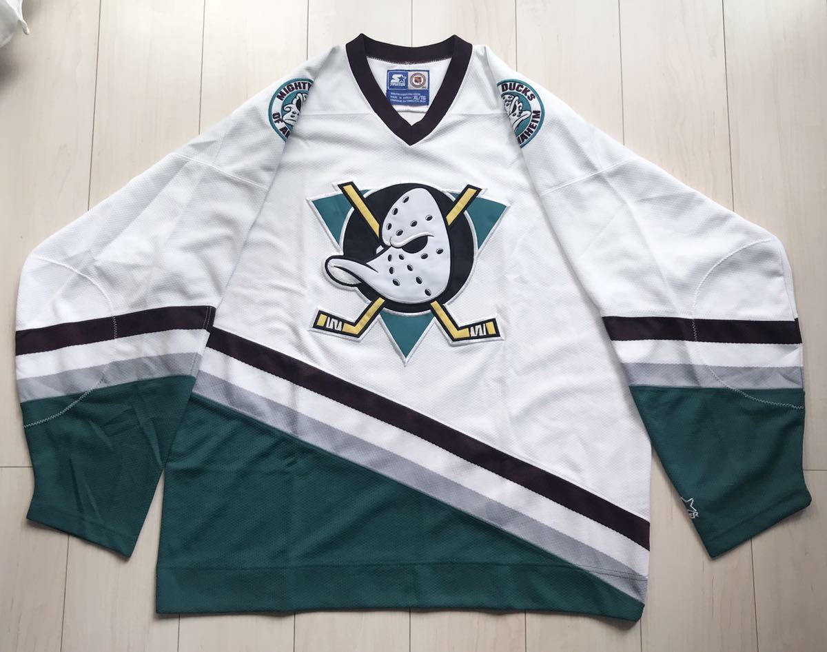 NHL mighty Dux jersey shirt [ XL ] Vintage badge ANAHEIM MIGHTY DUCKS big size ice hockey 