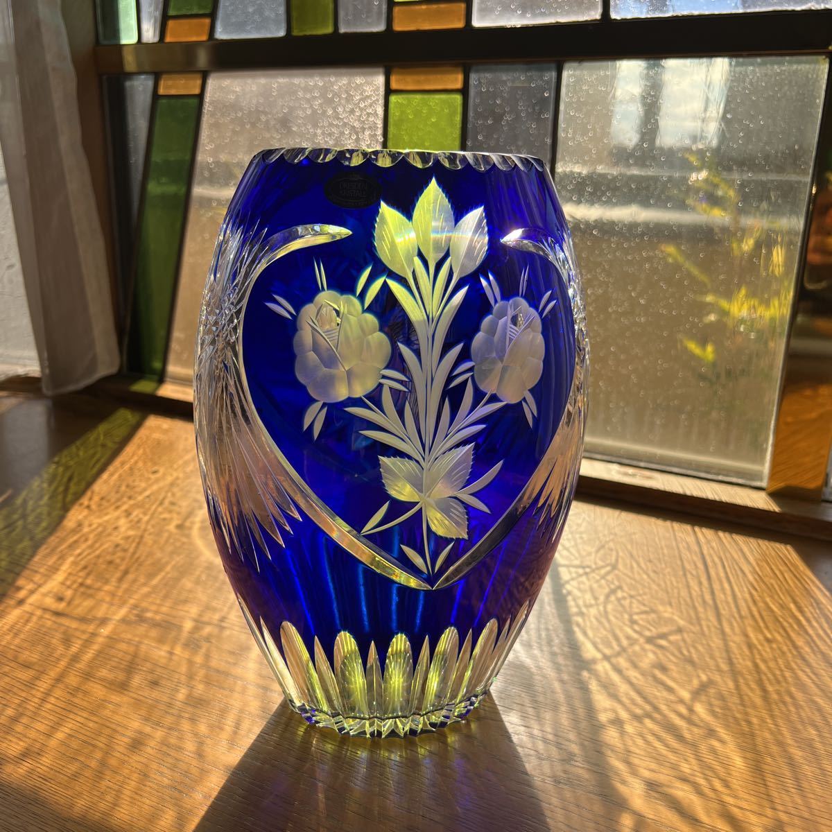 人気商品 【DRESDEN KRISTALL】ドレスデン 花瓶 クリスタルガラス カット クリスタル - 花瓶