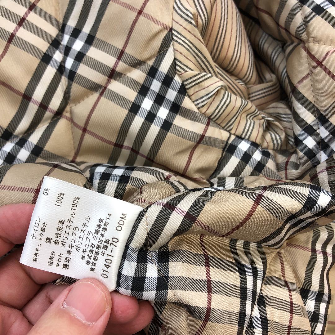 美品 BURBERRY BLACK LABEL フーデット ダッフルコート(M)中綿 キルティング_画像9