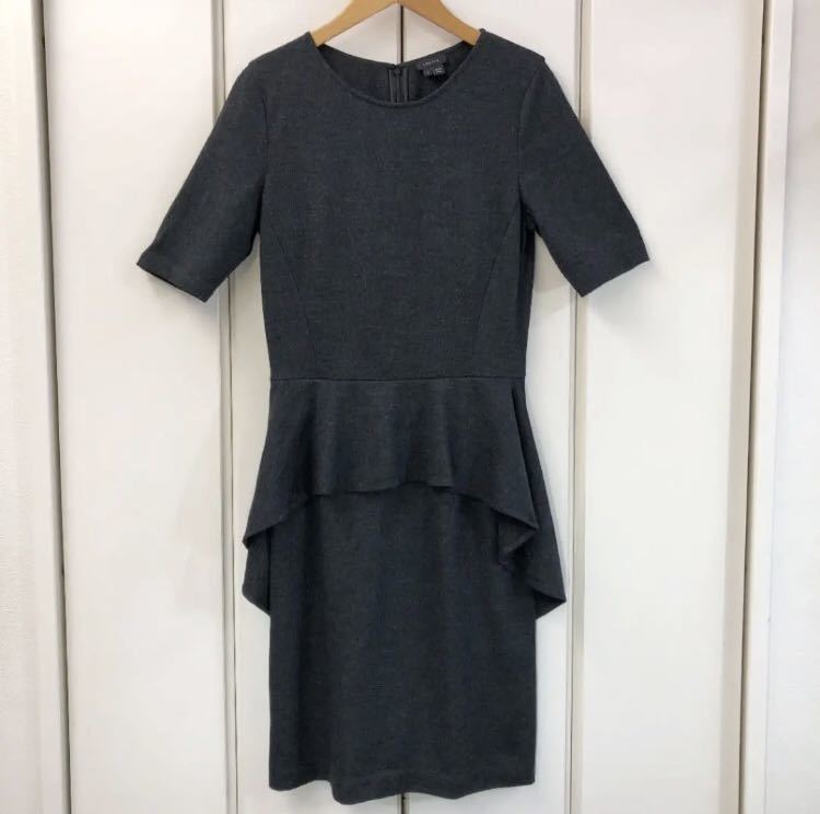 ウール 美シルエット ワンピース ベルト 上品 素敵 ヘリンボーン