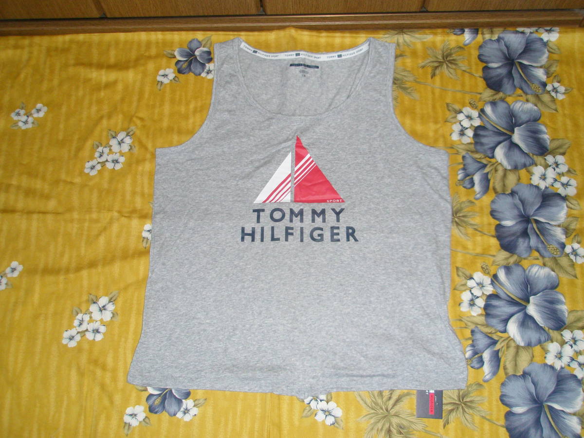 【即決】ハワイ購入 TOMMY HILFIGER SPORT タンクトップ US L グレー _画像1