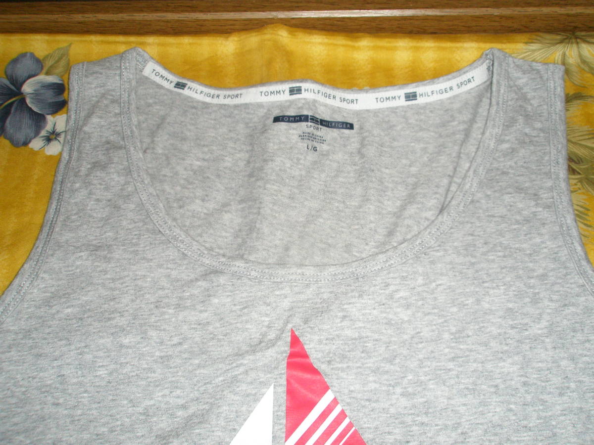 【即決】ハワイ購入 TOMMY HILFIGER SPORT タンクトップ US L グレー _画像3