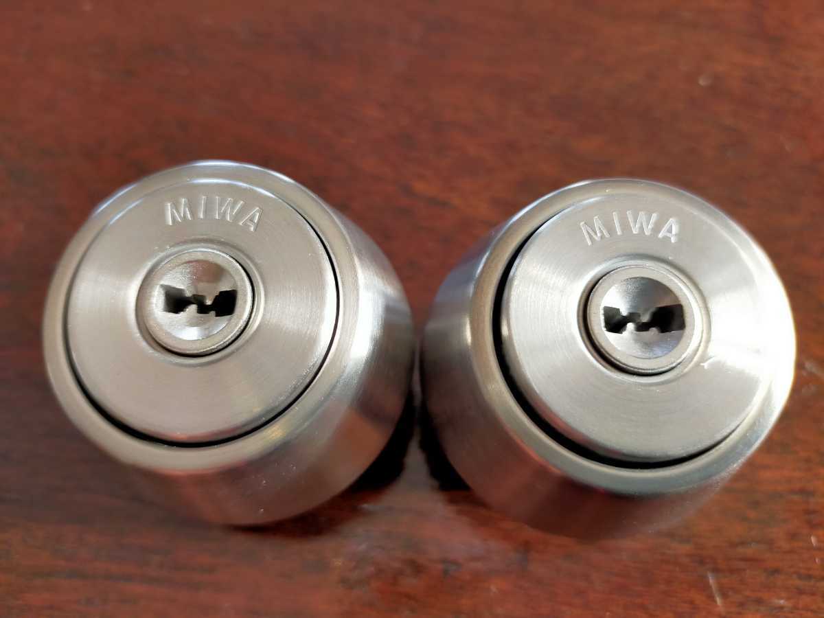 最終値下 MIWA 美和 ロック キー シリンダー PR TE22 ２個同一 鍵 玄関