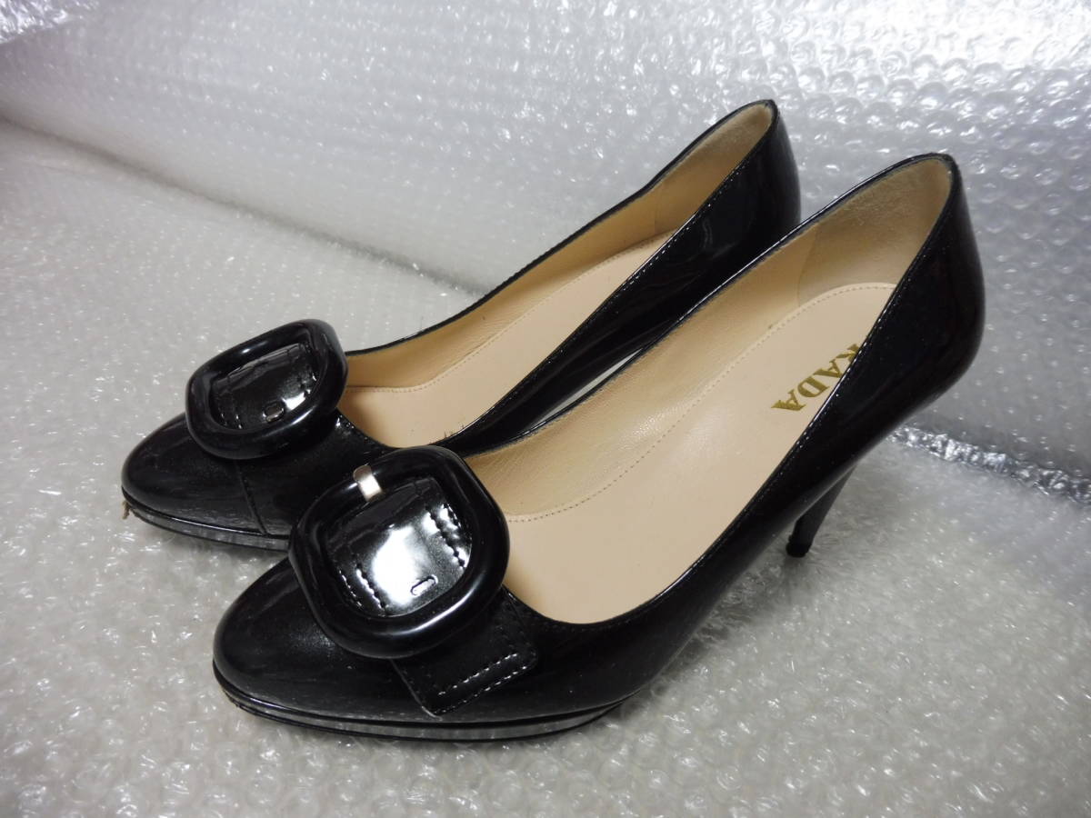 美品 プラダ PRADA パンプス　ブラック　36.5_画像1