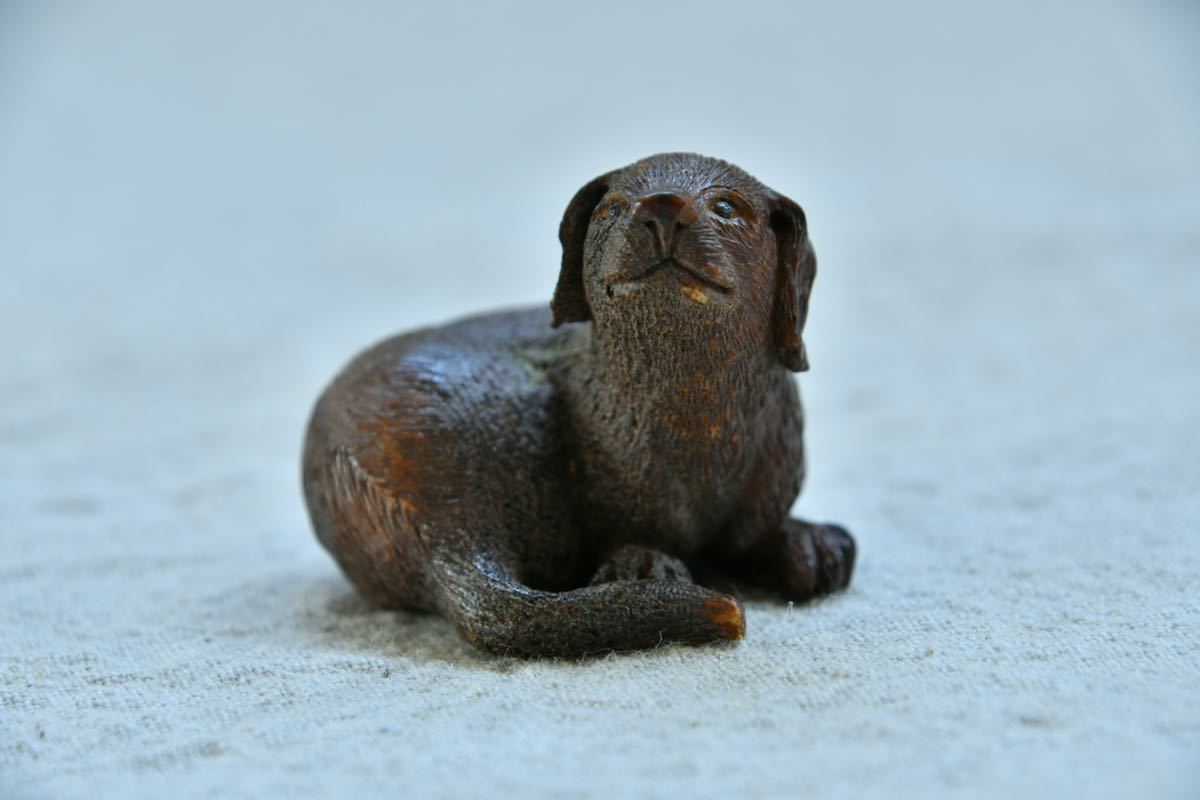 大注目】 【逸品】犬 根付 Netsuke 精密 彫刻 超絶技巧 イヌ 狗 戌